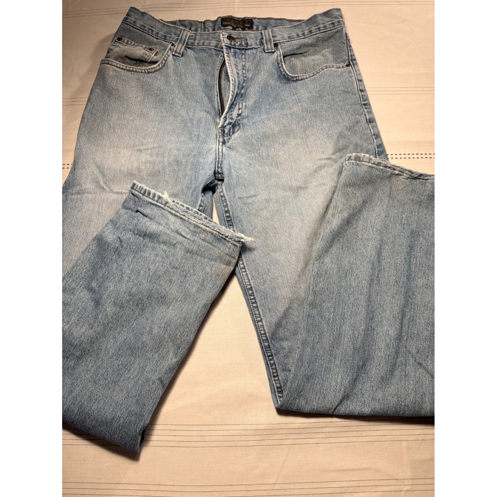 Axist Jeans Mens 34x32 Light Wash Blue Denim Straight Leg Pants Classic Fit